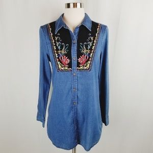 Holding Horses Murrelet denim chambray tunic top 2
